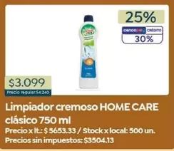 X$ - Limpiador cremoso clásico