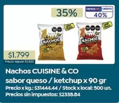 Cuisine - Nachos sabor queso / ketchup