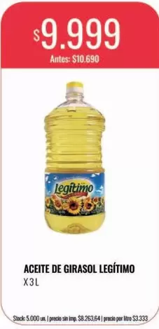 Legítimo - ACEITE DE GIRASOL LEGÍTIMO
