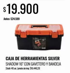 Silver - HERRAMIENTAS SILVER SHADOW 16" CON GAVETERO Y BANDEJA