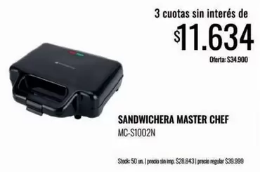 Master - SANDWICHERA MC-S1002N