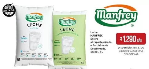Manfrey - Leche Entera UHT