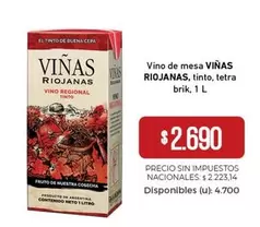Viñas Riojanas - Vino de mesa VIÑAS RIOJANAS, tinto