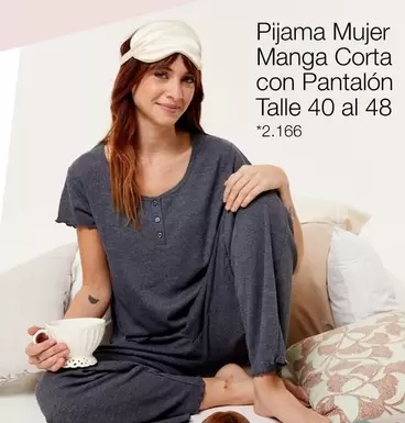 Pijama Mujer Manga Corta con Pantalón