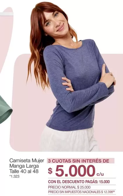 Camiseta Mujer Manga Larga