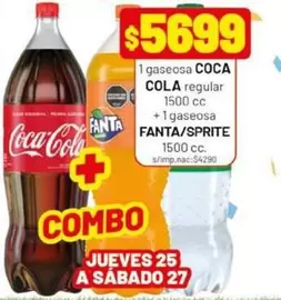 Coca cola - gaseosa COCA COLA regular + gaseosa FANTA/SPRITE