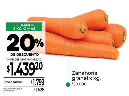 X$ - Zanahoria granel