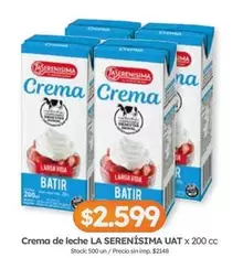 La Serenísima - Crema de leche