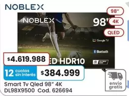 Noblex - Smart Tv Qled 98" 4K DL98X9500 Cod. 626694