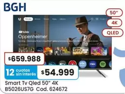 BGH - Smart Tv Qled 50" 4K B5026US7G Cod. 624672
