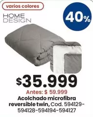 Acolchado microfibra reversible twin, Cod. 594129-594128-594127