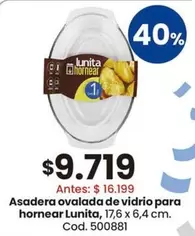 X$ - Asadera ovalada de vidrio para hornear Lunita, Cod. 508040