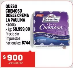 La paulina - QUESO CREMOSO DOBLE CREMA