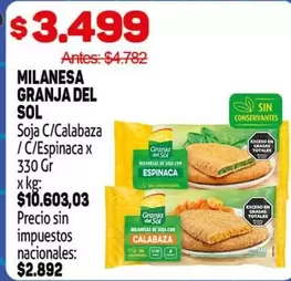 Granja del Sol - MILANESA