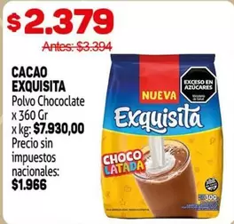 Exquisita - Cacao  Polvo Chocolate