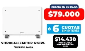 Salta - VITROCALEFACTOR 1250W