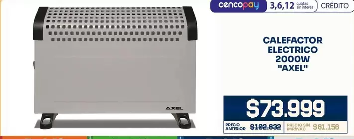 Axel - CALEFACTOR ELECTRICO 2000W