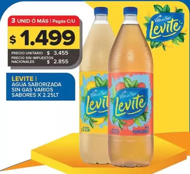 Levité - AGUA SABORIZADA SIN GAS VARIOS SABORES