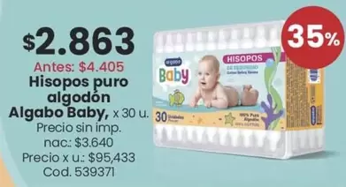 Algabo - Hisopos puro algodon