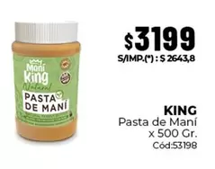 King - Pasta de Maní x 500 Gr. Cód:53198