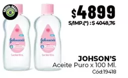 Johnson's - Aceite Puro x 100 Ml. Cód:19418
