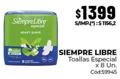 Siempre Libre - Toallas Especial x 8 Un.