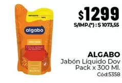 Algabo - Jabón Líquido Dov Pack x 300 Ml. Cód:5358