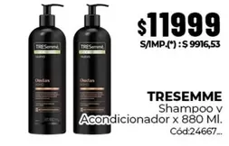 Tresemmé - Shampoo v Acondicionador x 880 Ml. Cód:24667
