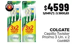 Colgate - Cepillo Twister Promo 3 Un. x 2