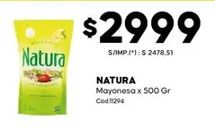 Natura - Mayonesa x 500 Gr Cód:11294