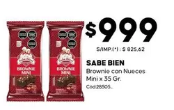 X$ - Brownie con Nueces Mini x 35 Gr. Cod28505