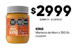 King - Manteca de Mani x 350 Gr. Cod26709