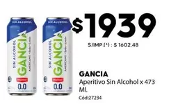 Gancia - Aperitivo Sin Alcohol x 473 Ml. Cód:27234