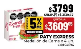 Express - Medallón de Carne x 4 Un. Cód:24594