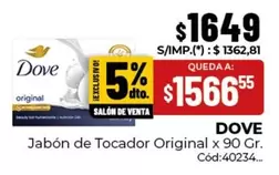Dove - Jabón de Tocador Original