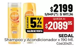 Sedal - Shampoo y Acondicionador