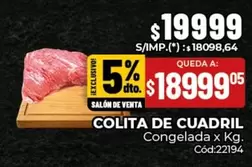 X$ - COLITA DE CUADRIL Congelada x Kg. Cód:22194