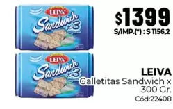 Leiva - Galletitas Sandwich x 300 Gr. Cód:22408