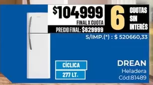 Drean - Heladera Cod:81489