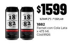 1882 - Fernet con Cola Lata x 473 Ml. Cód:9926
