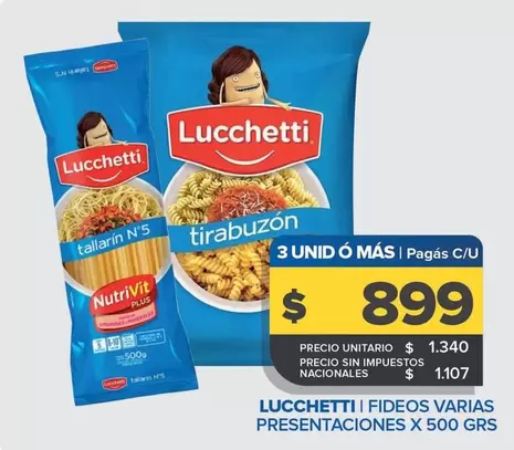 Lucchetti - Fideos Varias Presentaciones