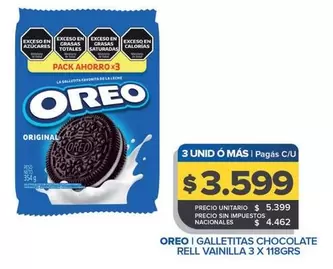 Oreo - Galletitas Chocolate Rell Vainilla