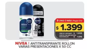Nivea - Antitranspirante Rollon 