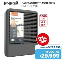 Patagonia - CALEFACTOR TB MOD 9035 Cód. 207082