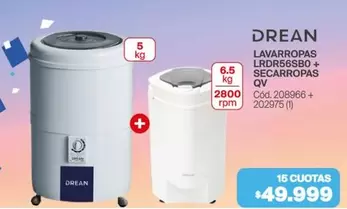 Drean - LAVARROPAS LRDR56SBO + SECARROPAS QV Cód.208966 + 202975 (1)