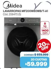 Midea - LAVARROPAS MF200W80WB/T-A1 Cód. 208470