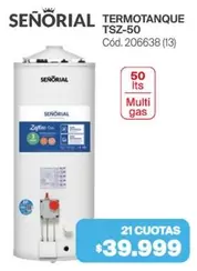 Señorial - TERMOTANQUE TSZ-50 Cód. 206638(13)
