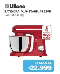 Liliana - BATIDORA PLANETARIA AB925R Cód. 209030 (6)