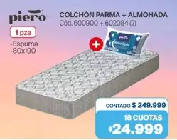 Piero - COLCHÓN PARMA + ALMOHADA Cód. 600900 + 602084 (2)