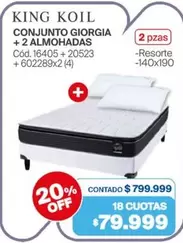 King Koil - CONJUNTO GIORGIA + 2 ALMOHADAS Cód. 16405 + 20523 + 602289x2 (4)